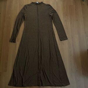 Mango Mock Turtle Neck Midi Dress